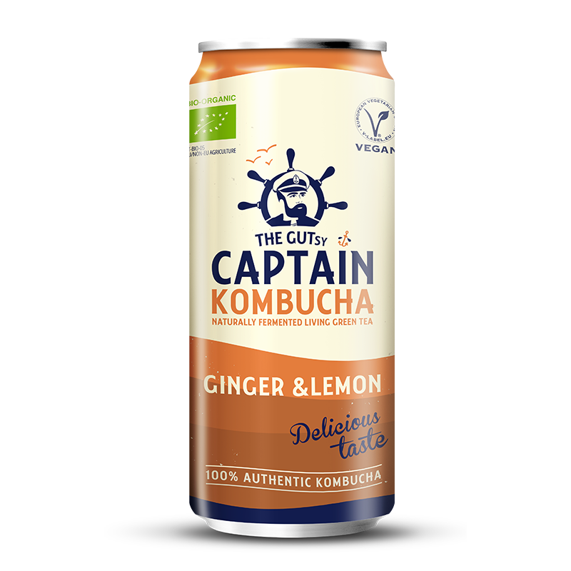 GUTsy Captain Kombucha - Ingwer und Zitrone Dosen 20 x 250ml
