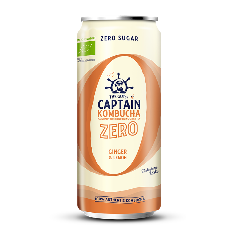 GUTsy Captain Kombucha Zero - Canettes Gingembre et Citron 20 x 250ml