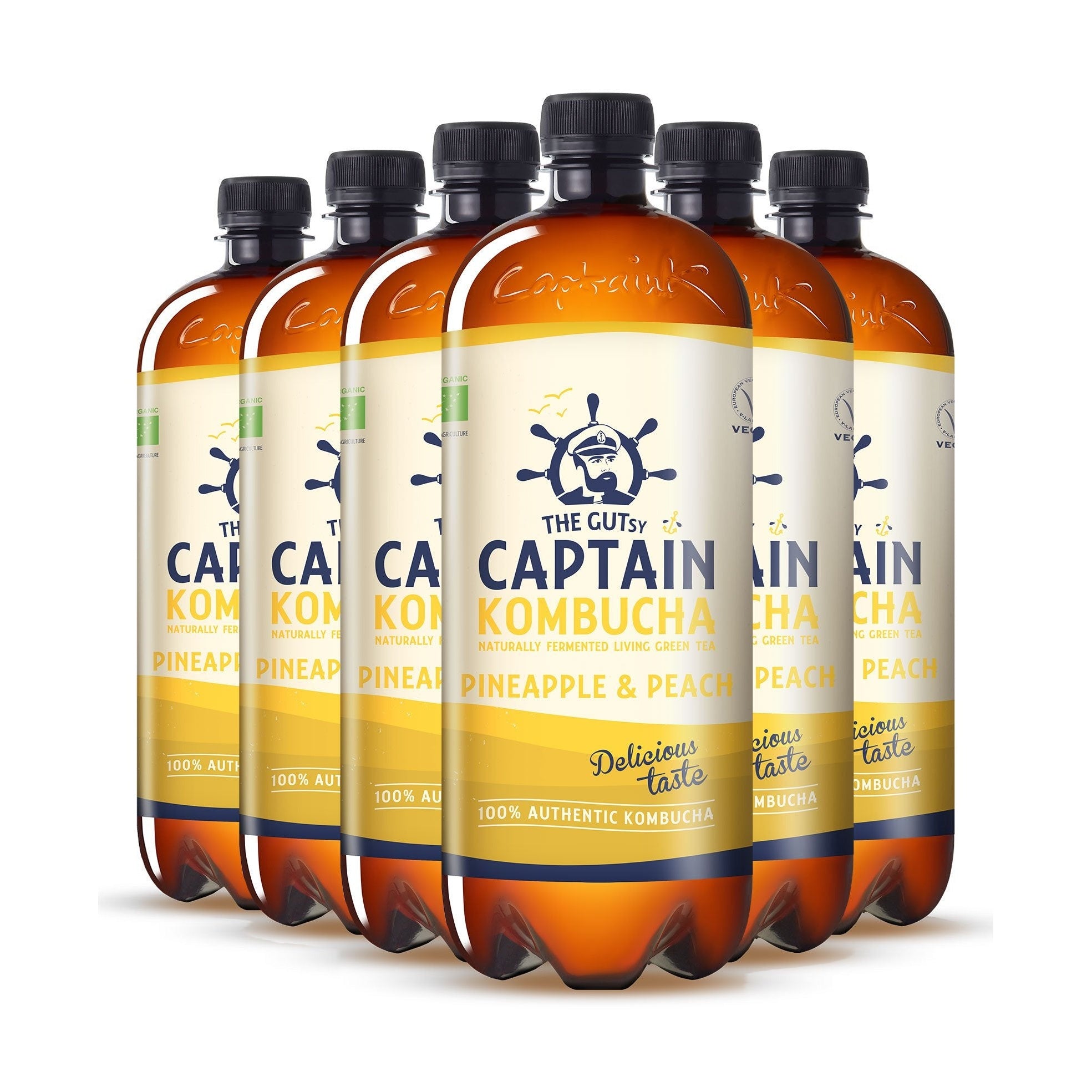 GUTsy Captain Kombucha - Ananas et pêche 6 x 1L