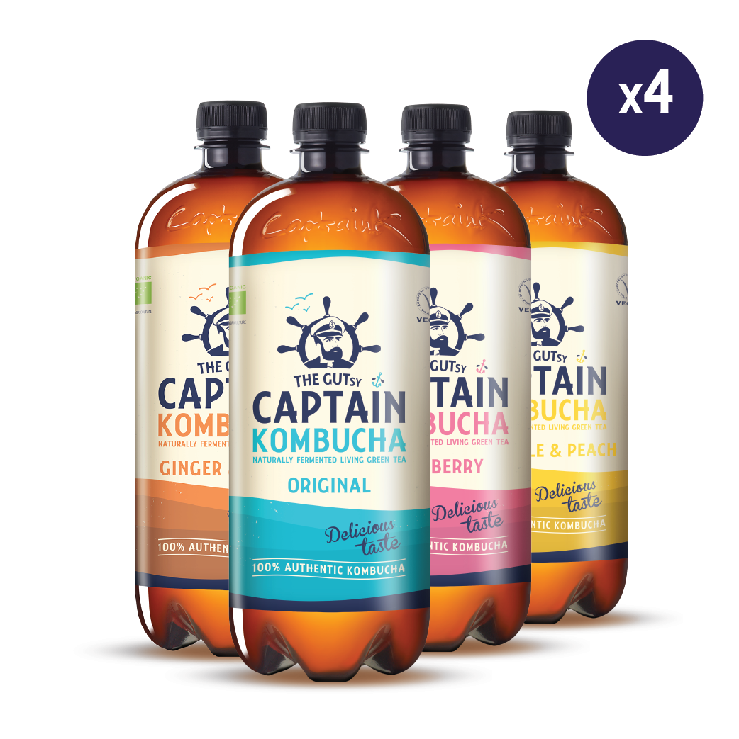 GUTsy Captain Kombucha - Pack d'essai 4 x 1L